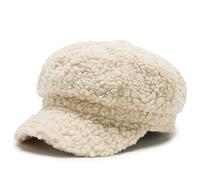 UNTERING Sweet Retro Lamb Wool Octogonal Hat Artist Baseball Cap Halloween Nouvel An Thanksgiving Red Hats Women Outside The Waistband Accessories Men, beige, Taille unique