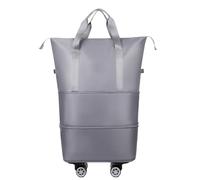 UNTERING Valise à roulettes avec poulie amovible, grande capacité, extensible, étanche, sac de sport, gris, Beauté de masse