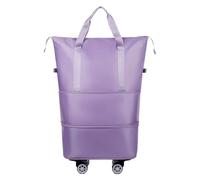 UNTERING Valise à roulettes avec poulie amovible, grande capacité, extensible, étanche, sac de sport, violet clair, Beauté de masse