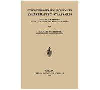Untersuchungen Zum Problem Des Fehlerhaften Staatsakts