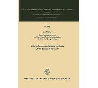 Untersuchungen Zur Sprache Von Kants "Kritik Der Reinen Vernunft