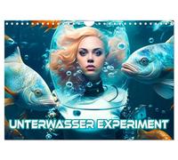 Unterwasser Experiment (Wandkalender 2026 DIN A4 quer), CALVENDO Monatskalender: Die Fische-Frau wird in der Lage sein, unter Wasser zu gehen und die ... Unterwasserwelten aus der KI erschaffen.