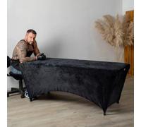 Untitled Drap Housse Table de Massage Velours, Table de Massage, Lit de Cils, Elastique, pour Salon de Spa, Tatouage, 190x70 cm, Noir
