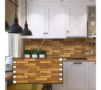 Untitled Lot de 10 panneaux muraux 3D en PVC - Aspect bois - Bering - 5 m² - Pour salon, cuisine et salle de bain - Montage facile