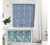 Untitled Lot de 10 panneaux muraux 3D en PVC - Aspect mosaïque - Brise marine - 5 m² - Pour salon, cuisine et salle de bain - Montage facile