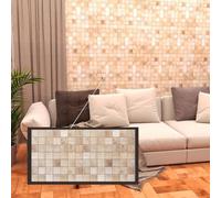Untitled Lot de 5 panneaux muraux 3D en PVC, aspect bois, poutres en bois blanchi, 2,5 m², pour salon, cuisine et salle de bain, montage facile