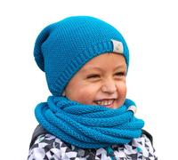 Unuo, Bonnet tricoté pour enfant, Turquoise - L (53 - 56 cm)
