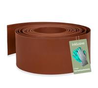 UNUS Bordure de pelouse en métal, 10 m, aspect rouille, 10 cm de haut, pour délimiter les parterres de fleurs, les allées de jardin, les arbres, les jardins de gravier - Flexible et réglable