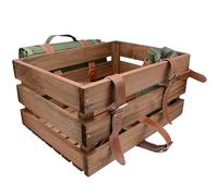 UNUS Caisse pour vélo avec panier arrière en bois, couverture de pique-nique et porte-bouteille