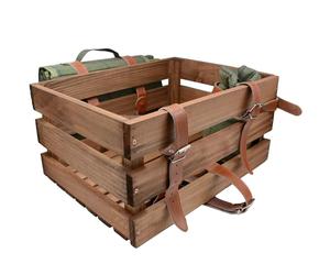 UNUS Caisse pour vélo avec panier arrière en bois, couverture de pique-nique et porte-bouteille