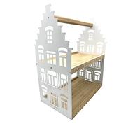 UNUS Home Présentoir à thé Blanc, 2 étages avec poignée, en métal | Plateau en bois de bambou pour thé et café