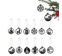 UNUS Lot de 12 pendentifs de Noël noirs - Décoration de Noël - Décoration intérieure - Pendentif de Noël - Petit