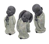 UNUS Lot de 3 figurines de jardin en polyrésine