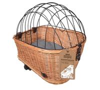 UNUS Panier de vélo pour Chien en Osier avec Housse en Grille et Coussin | pour porte-bagages, 47 x 29 x 34 cm