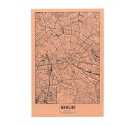 UNUS Tableau mural en liège - Motif carte de la ville de Berlin - 60 x 40 cm - Motif plan de la ville décoratif - En liège naturel - Avec épingles - Décoration murale pour marquer les souvenirs