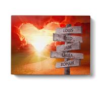 Unvio Tableau Personnalisé Famille Chemin Coeur pour Décoration Murale de Salon | Idée de Cadeau Personnalisé Femme ou Homme | Cadre Personnalisé pour Anniversaire | Objet Personnalisé avec Prénom