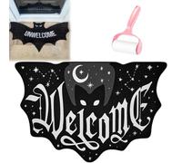 Unwelcome Bat Door Mat,Bat Shaped Non-Slip Coir Rug Mats,Gothic Halloween Door Mat for Front Porch Or Indoor Use,Funny Housewarming Gift for New Home,Bathroom,Bedroom and Kitchen