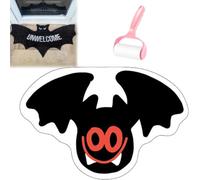 Unwelcome Bat Door Mat,Bat Shaped Non-Slip Coir Rug Mats,Gothic Halloween Door Mat for Front Porch Or Indoor Use,Funny Housewarming Gift for New Home,Bathroom,Bedroom and Kitchen
