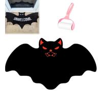 Unwelcome Bat Door Mat,Bat Shaped Non-Slip Coir Rug Mats,Gothic Halloween Door Mat for Front Porch Or Indoor Use,Funny Housewarming Gift for New Home,Bathroom,Bedroom and Kitchen