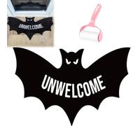 Unwelcome Bat Door Mat,Bat Shaped Non-Slip Coir Rug Mats,Gothic Halloween Door Mat for Front Porch Or Indoor Use,Funny Housewarming Gift for New Home,Bathroom,Bedroom and Kitchen