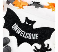 Unwelcome Bat Door Mat, Front Door Mat Gift Unwelcome Bat Halloween,Gothic Rug for Non-Slip Doormat for Holiday Outdoor Indoor Decor (A, 40 * 60 cm)