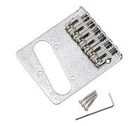 Unxuey Chevalet à rouleaux argenté pour guitare électrique Telecaster avec clé à vis