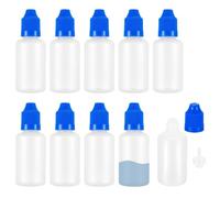 Unxuey Lot de 10 compte-gouttes vides en plastique avec bouchon bleu 30 ml