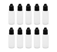 Unxuey Lot de 10 flacons compte-gouttes vides en plastique noir 20 ml (flacon + bouchon + bouchon)