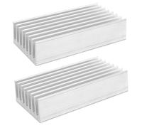 Unxuey Lot de 2 ailettes de radiateur en aluminium pour tube MOS Blanc 100 x 51 x 23 mm