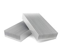 Unxuey Lot de 2 dissipateurs thermiques en aluminium 16 x 8 x 2,5 cm Radiateur en aluminium pour ordinateur, FET, IC, amplificateur de puissance, régulateur de tension, MOSFET, SCR, etc.