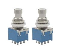 Unxuey Lot de 2 interrupteurs à pédale pour guitare électrique avec effets 3PDT Stomp Foot True Bypass avec connecteurs à souder