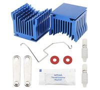 Unxuey Lot de 2 ventilateurs de refroidissement universels pour ordinateur de bureau, carte mère, dissipateur thermique 3 broches en aluminium, pont du Sud Nord, pales de ventilateur de 4 cm pour PC et ordinateur 1,571,571,49 cm