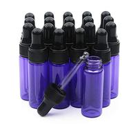Unxuey Lot de 20 flacons compte-gouttes violets de 5 ml avec compte-gouttes coniques en verre pour huiles essentielles, parfum, beauté et parfum