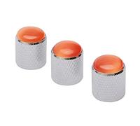 Unxuey Lot de 3 boutons de contrôle de volume de guitare argentés avec dôme rouge pour pots de 6 mm