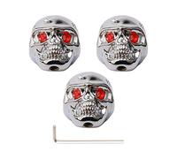Unxuey Lot de 3 boutons de contrôle de volume en forme de tête de mort pour guitare classique Argenté 6 mm