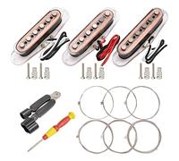 Unxuey Lot de 3 micros à bobine unique pour guitare Fender Strat Style Fender Transparent 48/50/52 mm