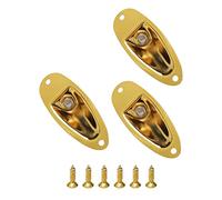 Unxuey Lot de 3 prises jack d'entrée pour guitare électrique Fender Strat Style bateau Doré 6,35 mm