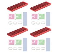 Unxuey Lot de 4 dissipateurs thermiques à disque dur M.2 avec coussin thermique pour ordinateur portable NGFF Radiateur pour routeur, CPU, puce North and South Bridge etc.