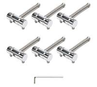 Unxuey Lot de 6 selles de chevalet de rechange en alliage de zinc pour guitare électrique basse 3 tons Argenté