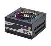 UNYKAch Alimentation ATX ATILIUS 750W Black Full Modulaire avec éclairage RVB, efficacité 90%, Ventilateur de 120 mm Ultra-Silencieux et Protection Contre Les surintensités