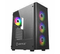 UNYKAch Boîtier d'ordinateur ATX Mir 100, Grande Taille avec 4 Ventilateurs ARGB, 1 USB 2.0 et 3 USB 3.0