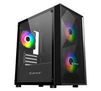 UNYKAch Boîtier Micro ATX Gaming Mir B200, Verre trempé, Trois Ventilateurs ARGB et Trois Ports USB