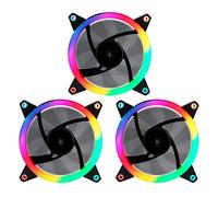 Unykach Candy 30 Argb Ring LED Ordinateur, 3 unités 120 mm, PC de Jeu, Support en Caoutchouc, 7 Lames Ultra silencieuses, télécommande et contrôleur