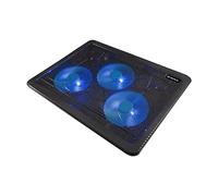 UNYKAch Candy C300 - Base de Refroidissement Portable pour Ordinateurs Portables jusqu'à 15,6" | Trois Ventilateurs Silencieux LED Bleue, Grille métallique, USB supplémentaire, Design Ergonomique et