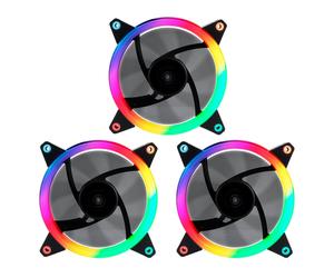 UNYKAch Fan CANDY 30 ARGB Ring Led 120 mm Boitier PC Ventilateur 12 cm Noir 3 pièce(s)