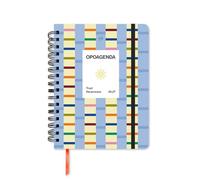UO Agenda scolaire semainier avec couverture rigide - Avec 134 autocollants, élastique, marqueur de règle et ruban d'enregistrement - Bleu beurre