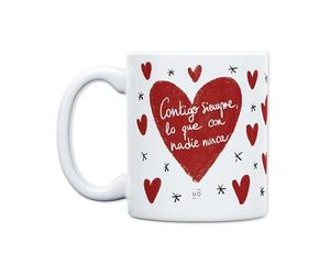 UO Tasse avec toi toujours, ce que con Nadie Nunca. Tasse pour petit-déjeuner. Cadeau plein de sentiment et d'amour pour votre partenaire. Détail original pour la Saint-Valentin. Céramique de qualité