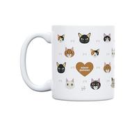 UO Tasse cadeau avec message Amour chat, cadeau pour amis, cadeau pour amis, cadeau original de Noël, cadeau ami invisible original, 350 ml, céramique