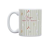 UO Tasse Yaya, Eres la Reine. Design élégant avec rayures. Cadeau émotionnel pour les grands-mères. Céramique résistante. Multicolore, capacité de 350 ml.
