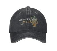 UOARQAUJ Monster Hunter Wilds Casquette de Baseball Vintage Distressed Denim Video Game Snapback Chapeau Hommes Femmes Extérieur Été Casquettes Ajustables Chapeau